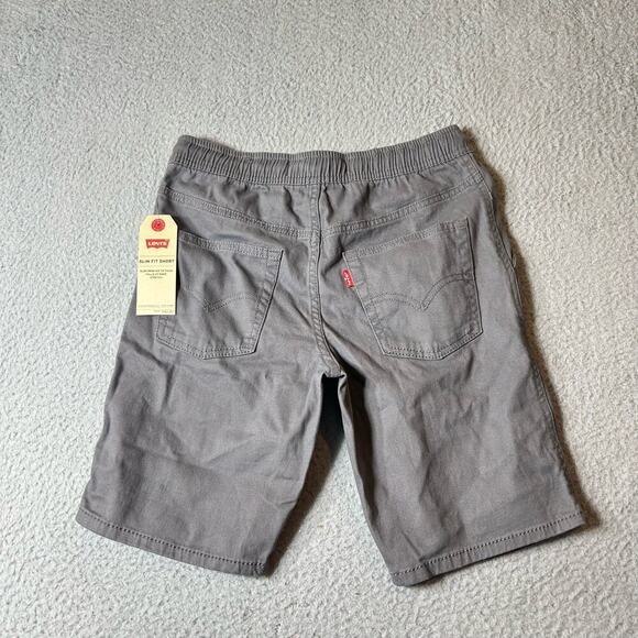 Levi's Shorts Boys M 10-12 Gray Drawstring Slim Fit Chino Shorts NEW - Picture 2 of 8